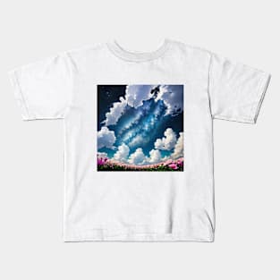 Celestial Blooms: Flowers in the Sky Kids T-Shirt